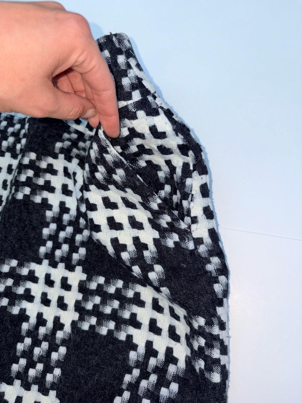 Merona Black and White Check/Plaid Wool pencil skirt - Picture 2 of 6
